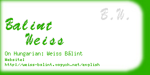 balint weiss business card